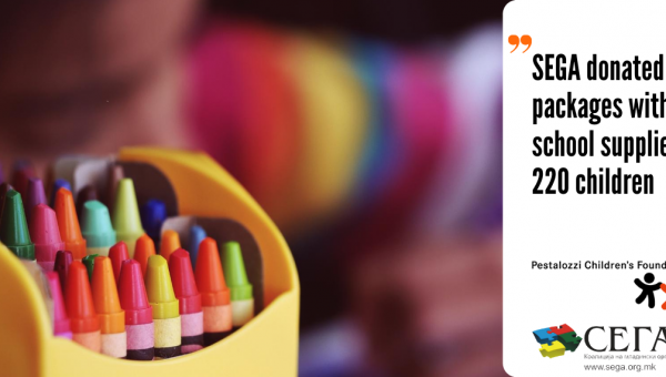 Donation of 220 Packages with School Supplies for Children from Socially Vulnerable Category in the Primary Schools "Koco Racin", "Dobre Jovanoski" and "St. Kliment Ohridski"